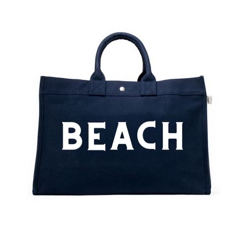 East West Tote Bag, "Beach", Navy